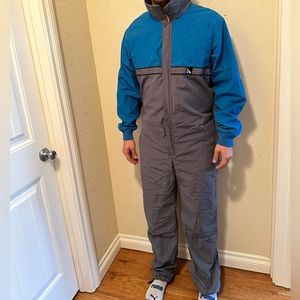 Vintage Serac Men's Blue and Grey Ski Snow Suit Size 46